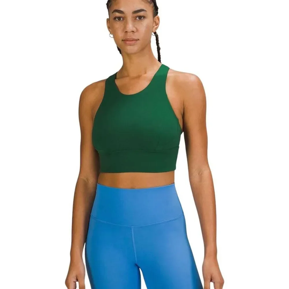 Lululemon Wunder Train Longline Bra *Medium Support, C/D Cup in Everglade Green
